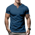 Herren Kurzarmshirt mit Knopfleiste und Brusttasche R&B