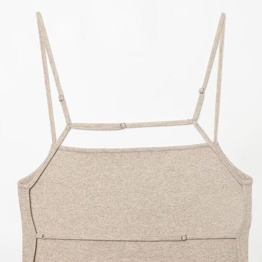 Damen Cropped Top mit zarten Trägerschnüren und funkelndem Saum R&B