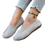 Damen Mokassins mit atmungsaktivem Obermaterial und handgenähtem Design R&B