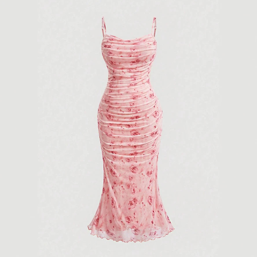 Damen Wickelkleid mit Rüschendetails und floraler Struktur R&B
