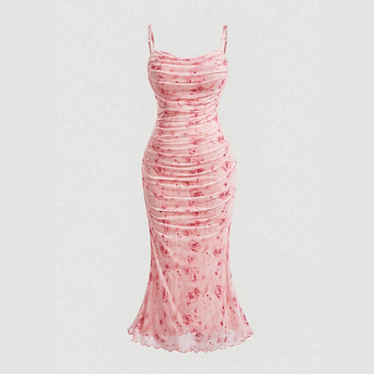 Damen Wickelkleid mit Rüschendetails und floraler Struktur R&B