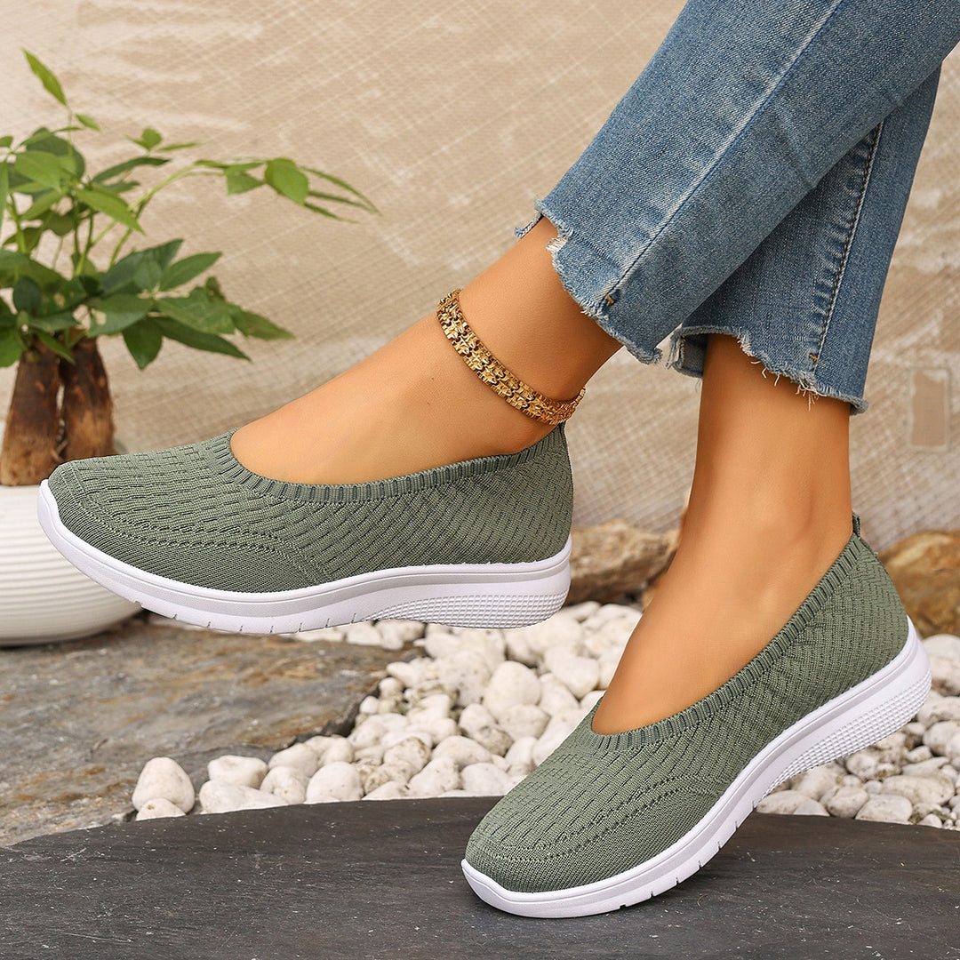 Damen Elastische Slip-On Sneakers mit Komfortsohle R&B