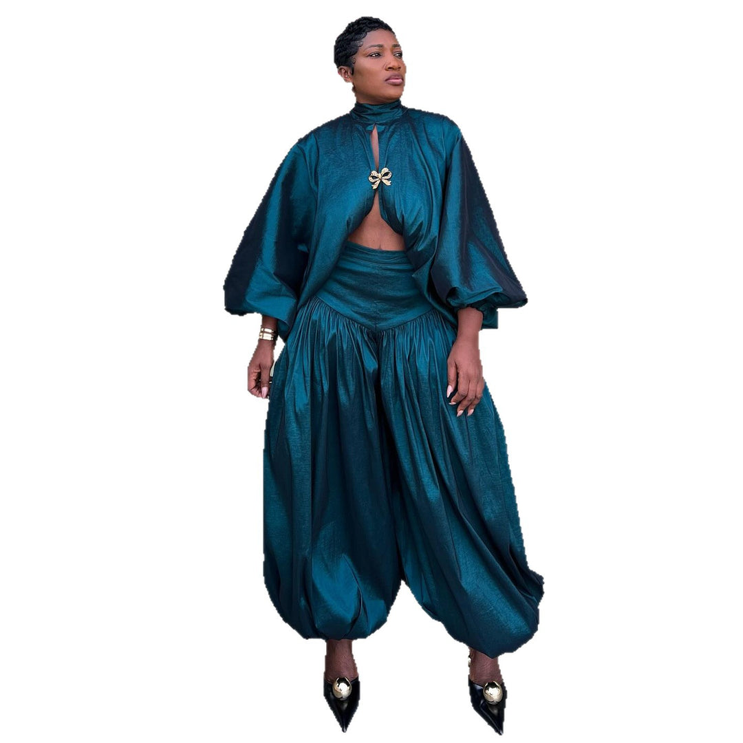 Damen Elegantes Ensemble mit Volant und weit geschnittenem Oberteil R&B