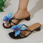 Damen Sandalen mit glamourem Schmetterlingsdesign R&B