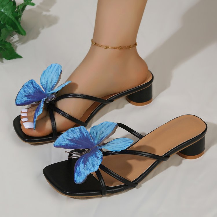 Damen Sandalen mit glamourem Schmetterlingsdesign R&B