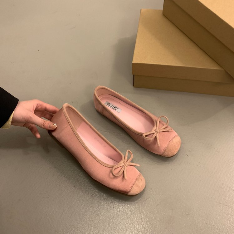 Damen bequeme Ballerinas mit dekorativem Schleifenakzent und elastischem Fußbett R&B
