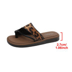 Damen Trendige Zehentrenner-Sandalen mit Leopardenmuster R&B