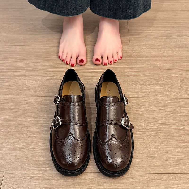 Damen verspielte Schnürschuhe mit doppeltem Riemen und ausgefallenem Design R&B