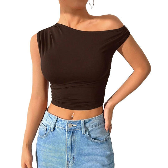 Damen asymmetrisches Top aus elastischem Material R&B