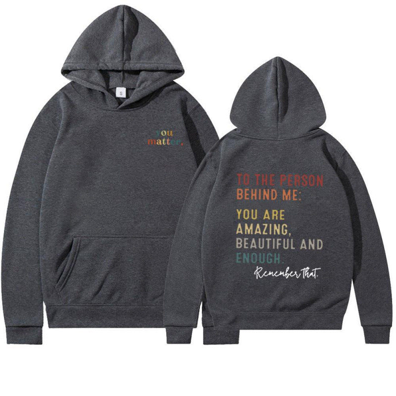 Damen Kapuzenpullover mit motivierendem Schriftzug R&B