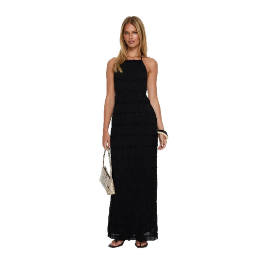 Damen Maxikleid mit schulterfreiem Design und fließenden Rüschen R&B
