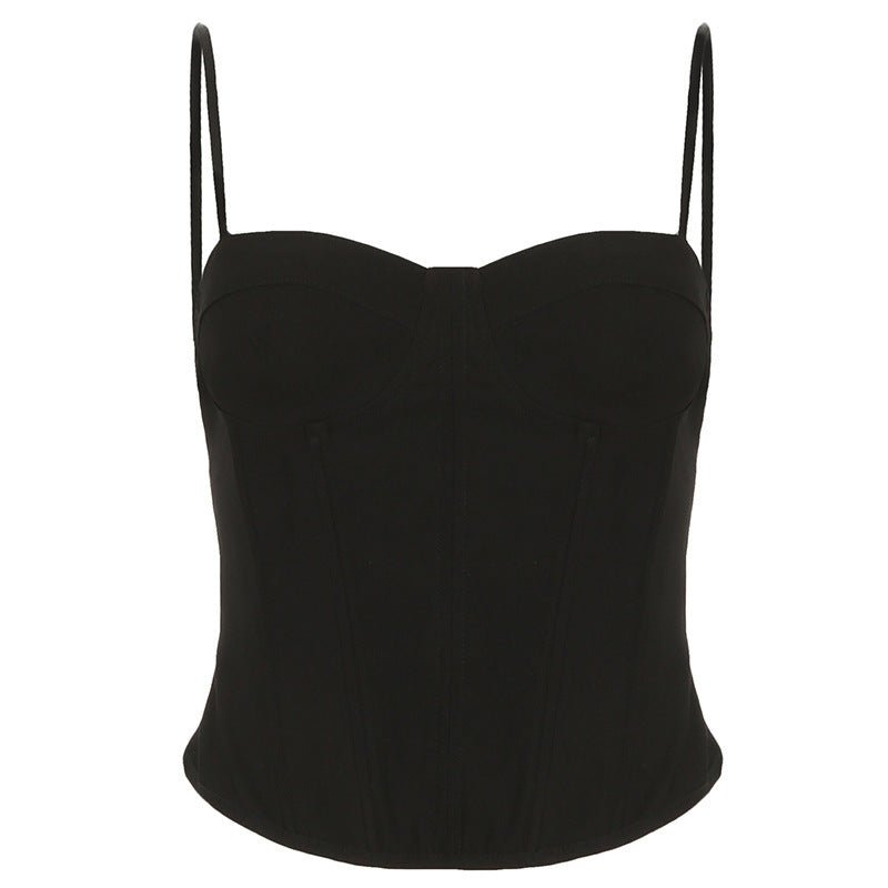 Damen Corsage-Top mit feinen Trägern und strukturiertem Design R&B