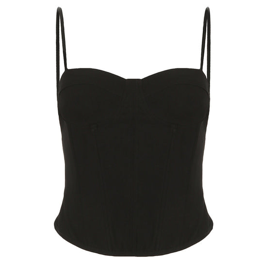 Damen Corsage-Top mit feinen Trägern und strukturiertem Design R&B