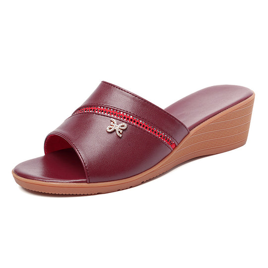 Damen Wedgesandaletten mit dekorativem Schmuckdetail und bequemer Sohle R&B