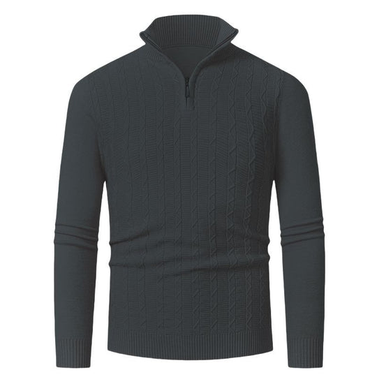 Herren hoher Kragen Strickpullover R&B