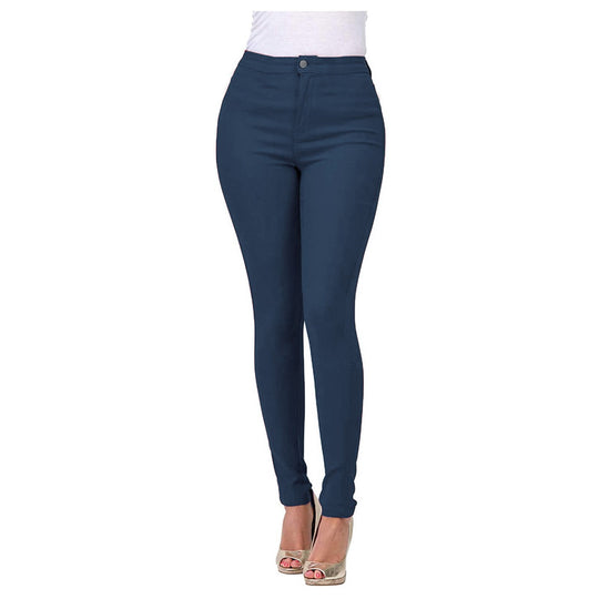 Damen Hoch geschnittene Skinny Jeans mit elastischem Stretch R&B