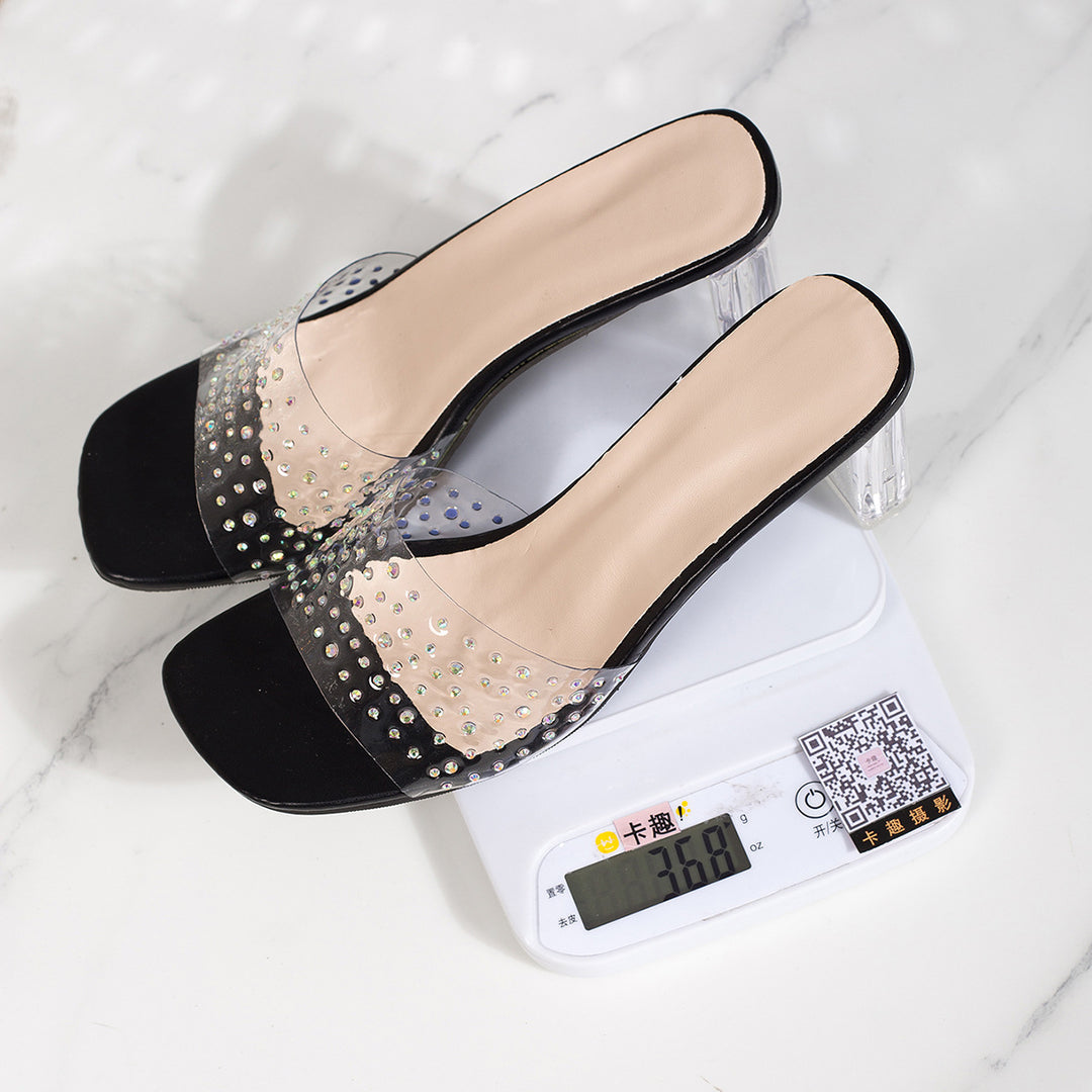 Damen Glamouröse Clutch-Sandalen mit funkelnden Strassdetails R&B