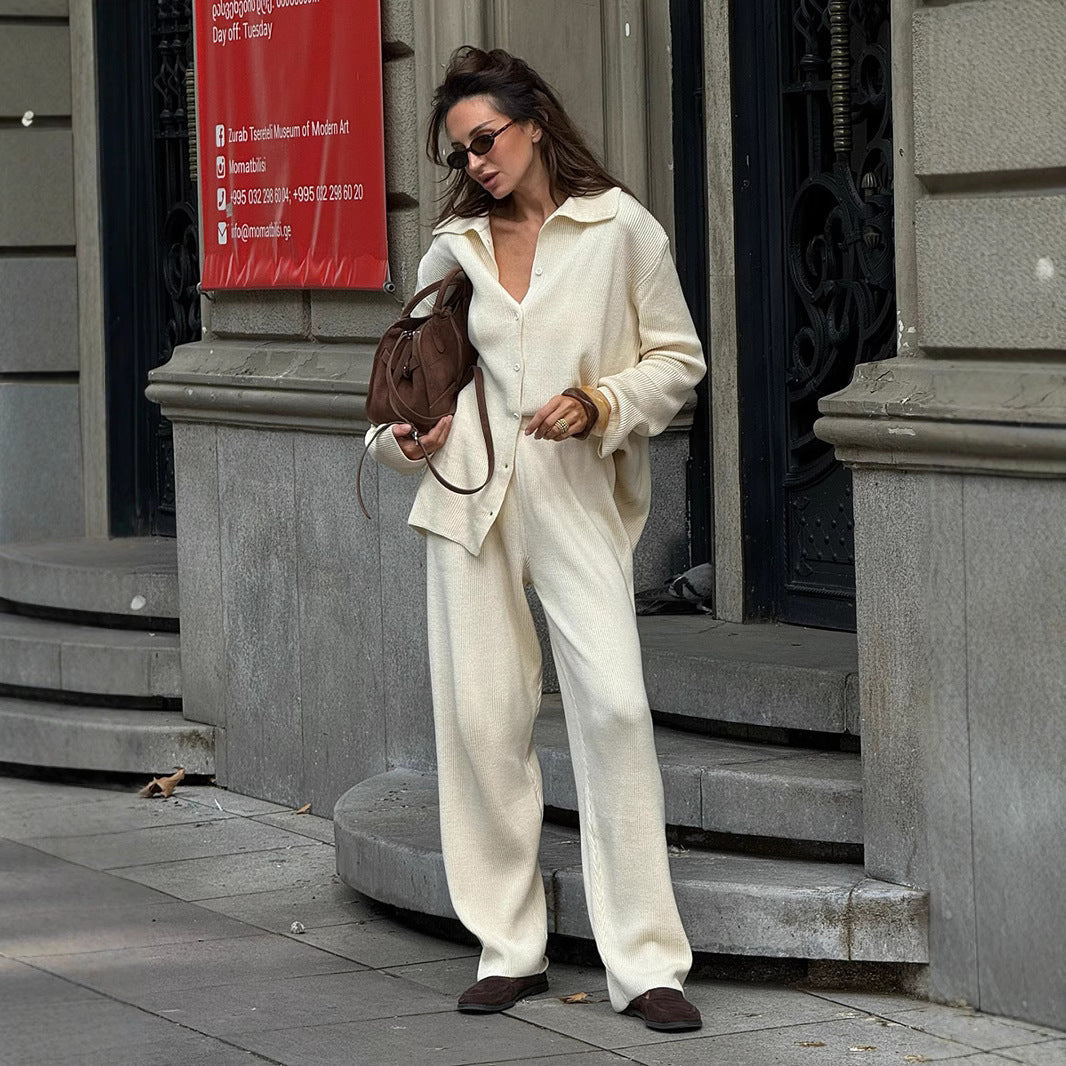 Damen Bequemes Strick-Ensemble aus weicher Baumwolle R&B