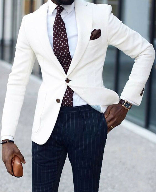 Herren eleganter Leinenblazer mit schmalem Schnitt R&B