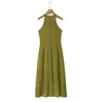 Damen Maxikleid mit schwingenden Volants R&B