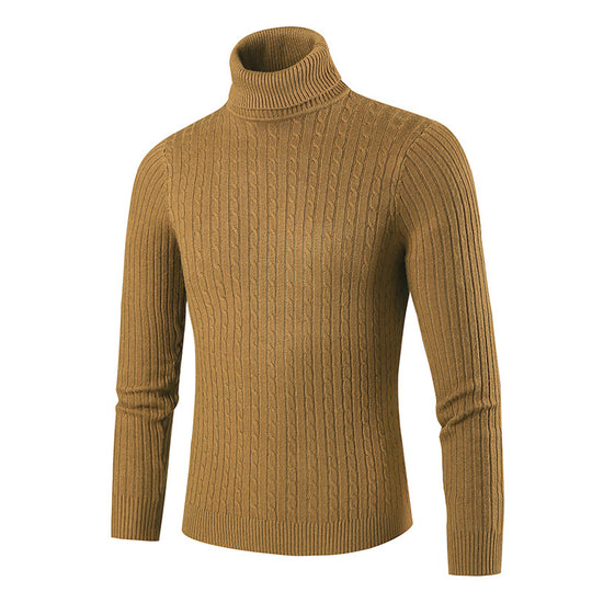 Herren Rollkragenpullover im klassischen Rippmuster R&B