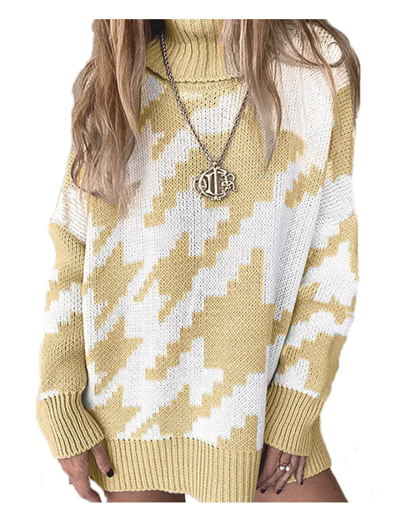 Damen Grobstrickpullover mit modernem Chevron-Muster R&B