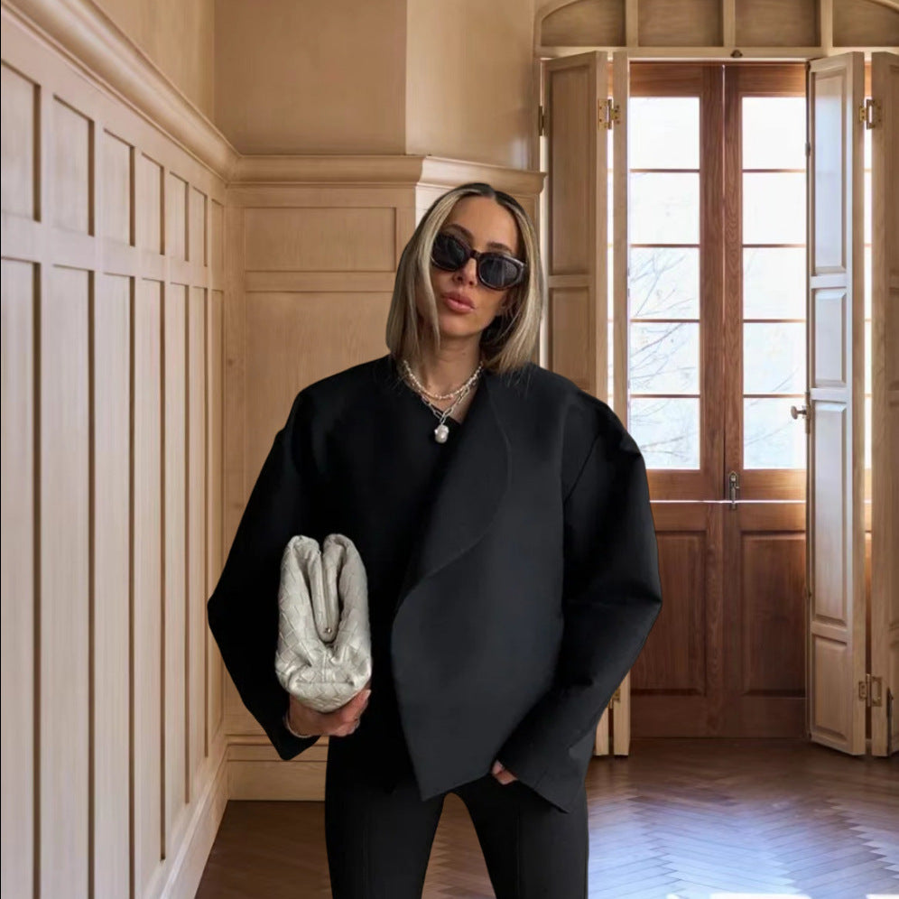 Damen Oversized Blazer mit asymmetrischem Design und eleganter Drapierung R&B