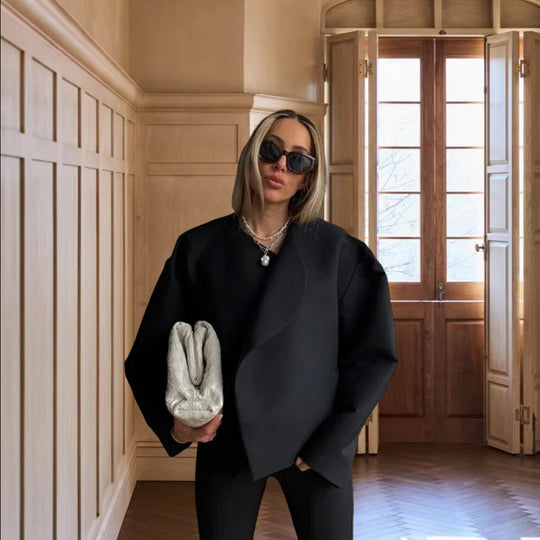 Damen Oversized Blazer mit asymmetrischem Design und eleganter Drapierung R&B