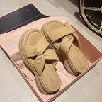 Damen modische Slipper mit elegantem Knoten-Design und bequemer Sohle EB