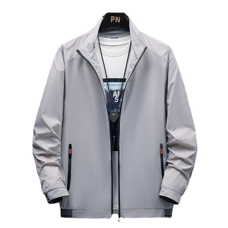 Herren leichte wasserabweisende Übergangsjacke mit praktischen Reißverschluss-Taschen R&B