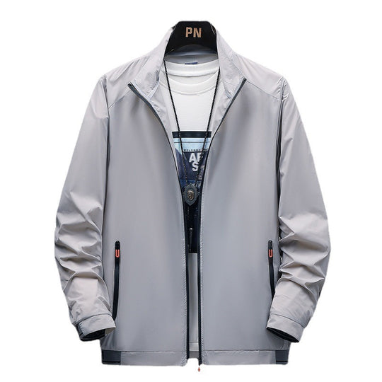 Herren leichte wasserabweisende Übergangsjacke mit praktischen Reißverschluss-Taschen R&B