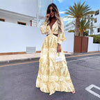 Damen Maxikleid mit floralen Details und raffiniertem Schnitt R&B