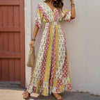 Damen Maxi-Jumpsuit mit floralen Mustern und voluminösen Ärmeln R&B