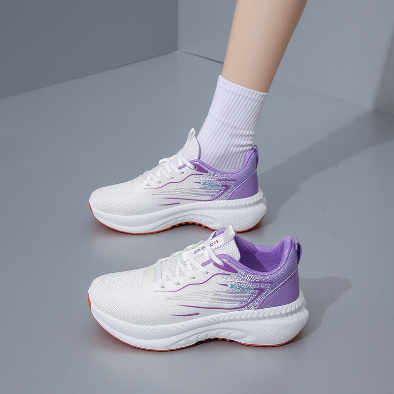Damen Atmungsaktive Freizeitsneaker mit stoßdämpfender Sohle und elastischer Schnürung