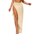 Damen Maxi-Strandrock mit seitlichem Schlitz und elastischem Bund R&B