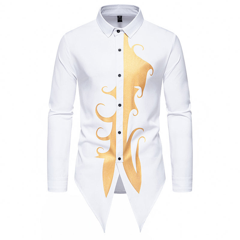 Herren Langarmhemd mit extravagantem Design und stilvollem Kragen