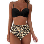 Damen Hochtailliertes Bikini-Set mit Raffungen R&B