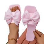 Damen Slide-Sandalen mit dekorativen Schleifen-Applikationen R&B