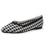 Damen Ballerinas mit kreativem Hahnentrittmuster und flexiblem Fußbett R&B