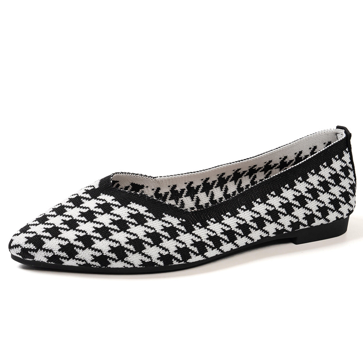 Damen Ballerinas mit kreativem Hahnentrittmuster und flexiblem Fußbett R&B
