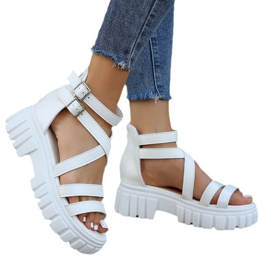 Damen Chunky Sandalen mit verstellbaren Riemen und rutschfester Sohle R&B