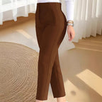 Damen elegante Anzughose mit hohen Bund und schmalem Bein EB