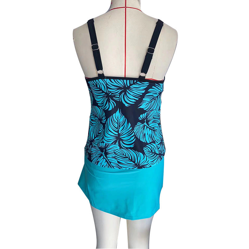 Damen Tankini-Set mit verstellbarem Top und modischem Saum R&B