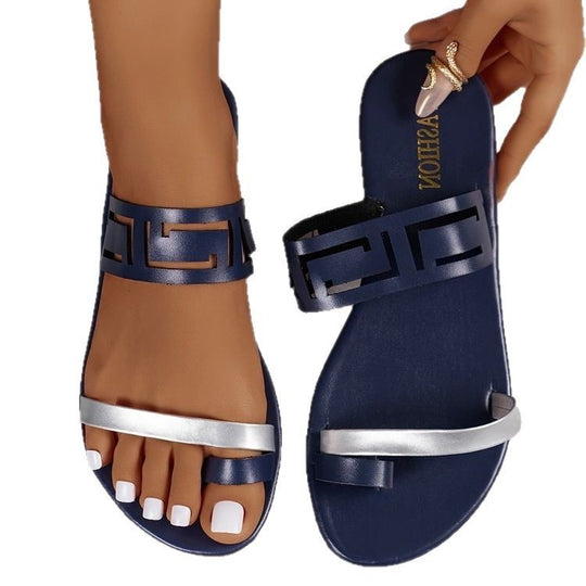 Damen modische Zehentrenner-Sandalen mit eleganten Riemen R&B