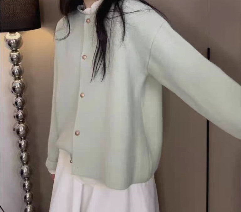 Damen Grobstrickjacke mit eleganter Knopfleiste und lässigem Schnitt R&B