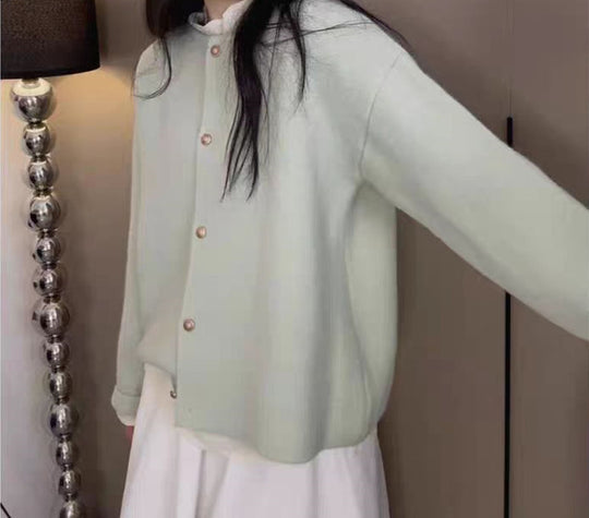 Damen Grobstrickjacke mit eleganter Knopfleiste und lässigem Schnitt R&B