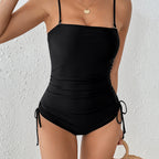 Damen Bandeau Badeanzug mit seitlichen Raffungselementen R&B