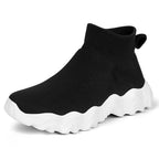 Damen High-Top Sneakers mit elastischem Strick-Obermaterial und rutschfester Sohle