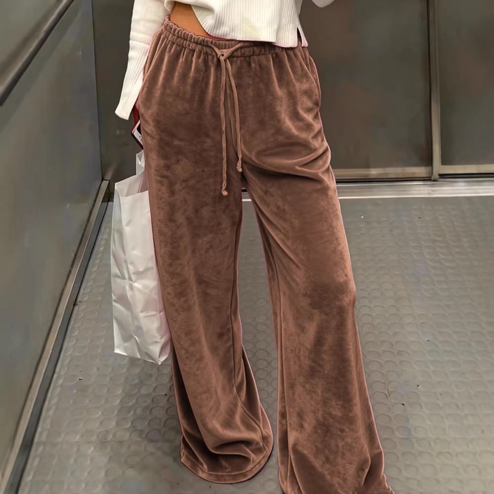 Damen Bequeme und lässige Velours-Hose R&B