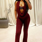 Damen Eleganter und figurbetonter Jumpsuit mit einzigartigem Ausschnitt R&B